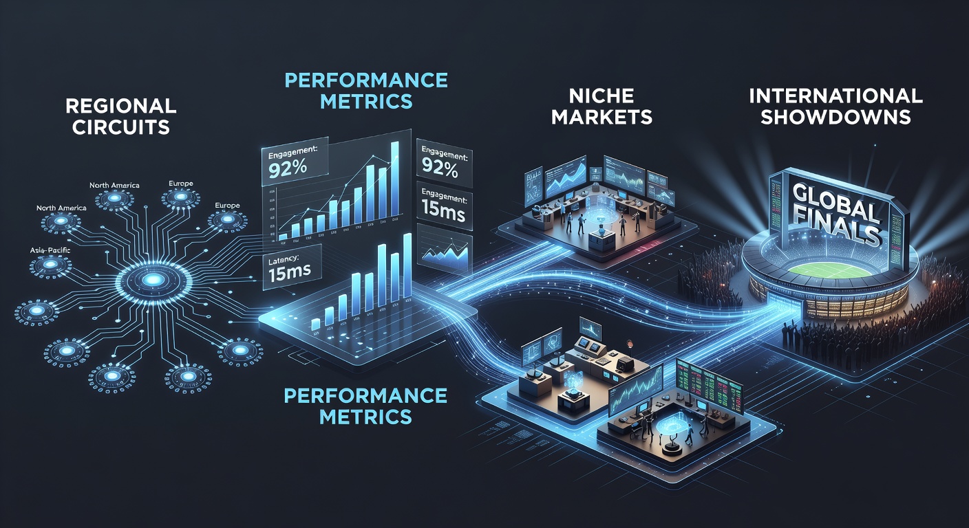 Charts displaying performance metrics from regional poker circuits feeding into international tournament analysis