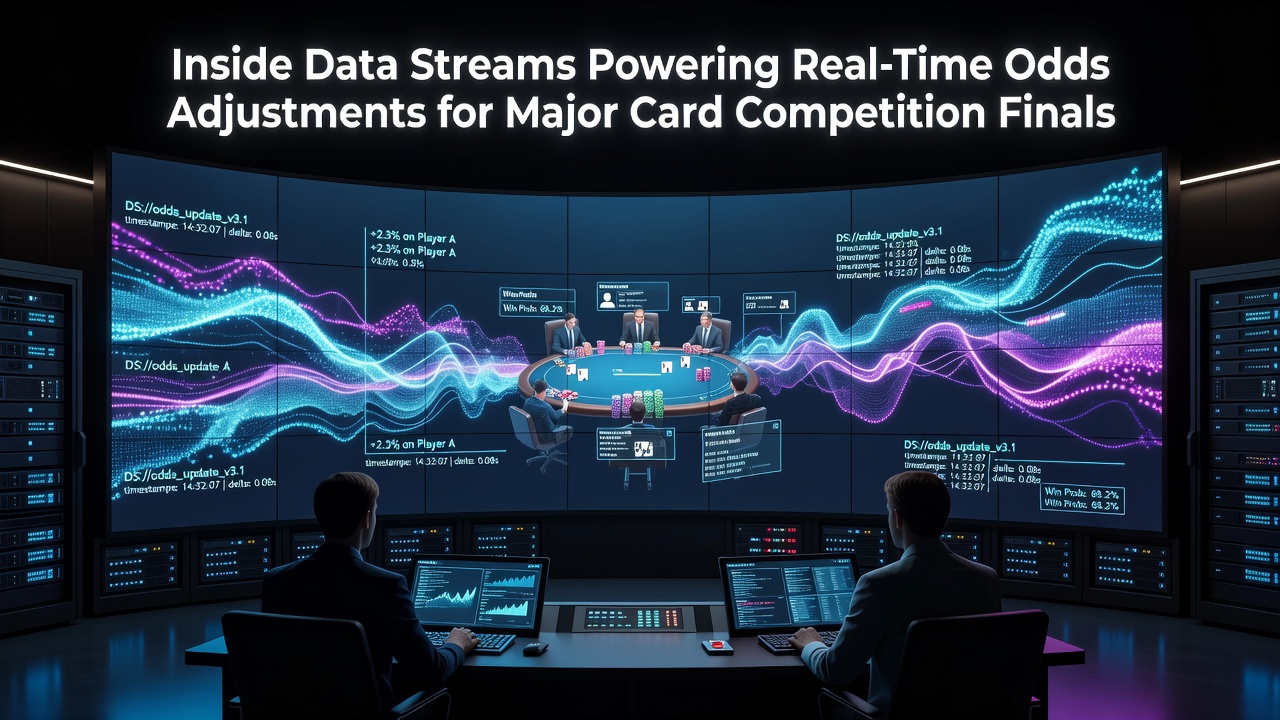 Data visualization showing real-time poker odds adjustments during a major tournament final