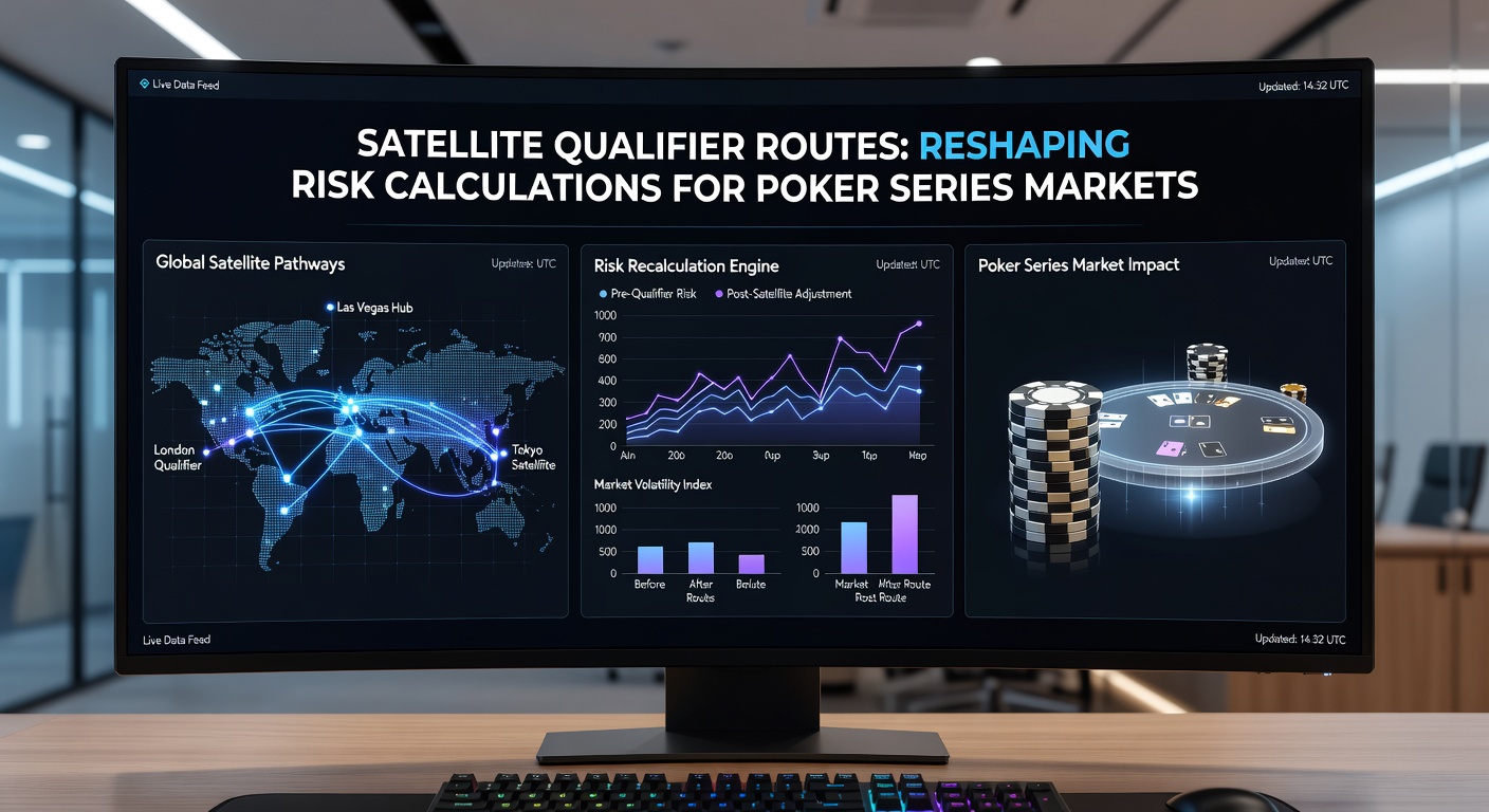 Risk calculation dashboards display updated satellite conversion probabilities used by sportsbooks during 2026 poker series planning
